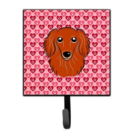 Jensendistributionservices Longhair Red Dachshund Hearts Leash or Key Holder MI1713937